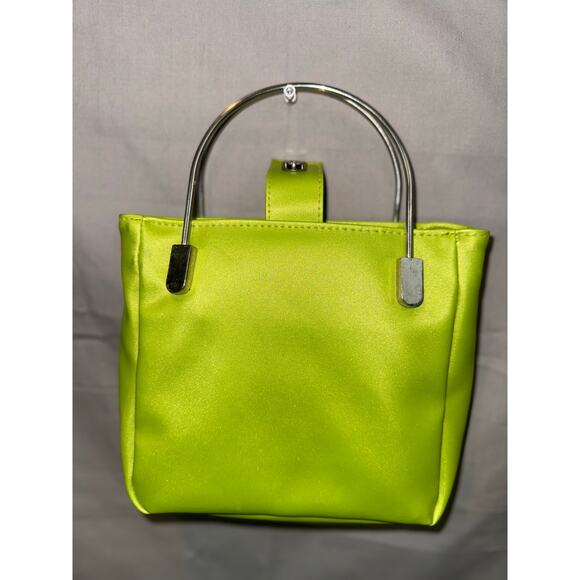 La Rue Handbags - LA RUE Lime Green Purse with Metal Handles